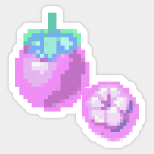 Mangosteen Pixel art, Cute Mangosteen fruit, Thai fruit Sticker